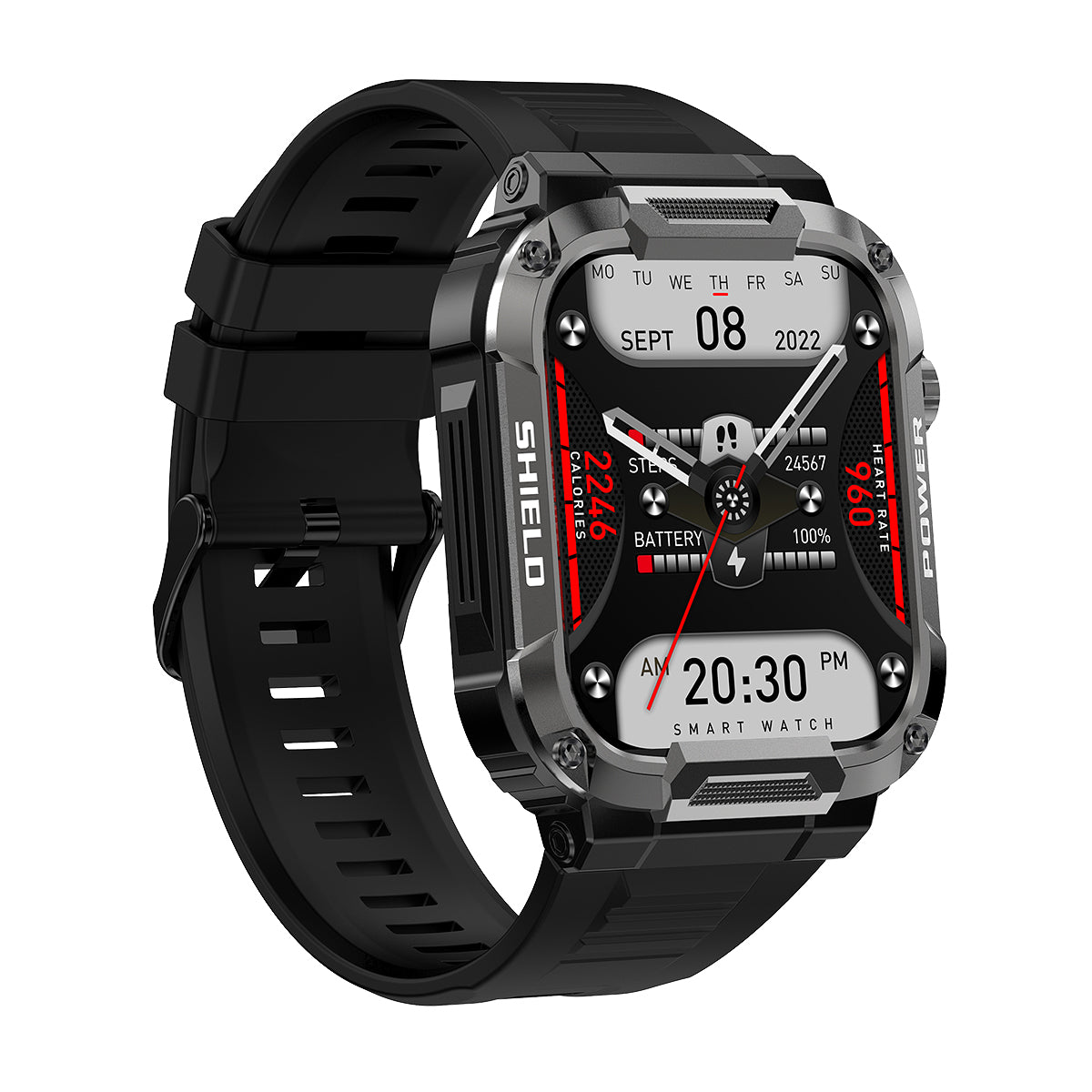 Montre intelligente tactique noire