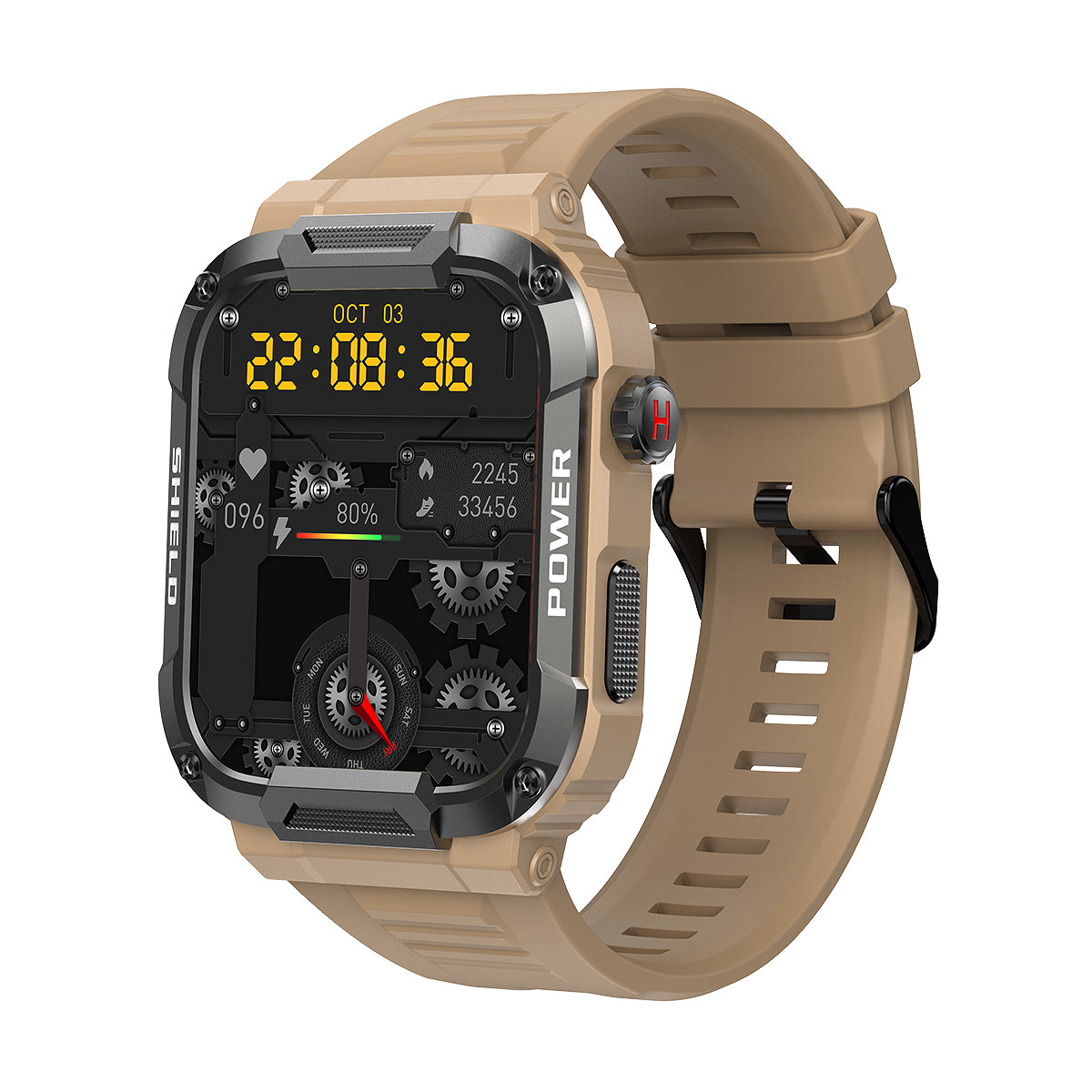 Montre connectée tactique marron clair