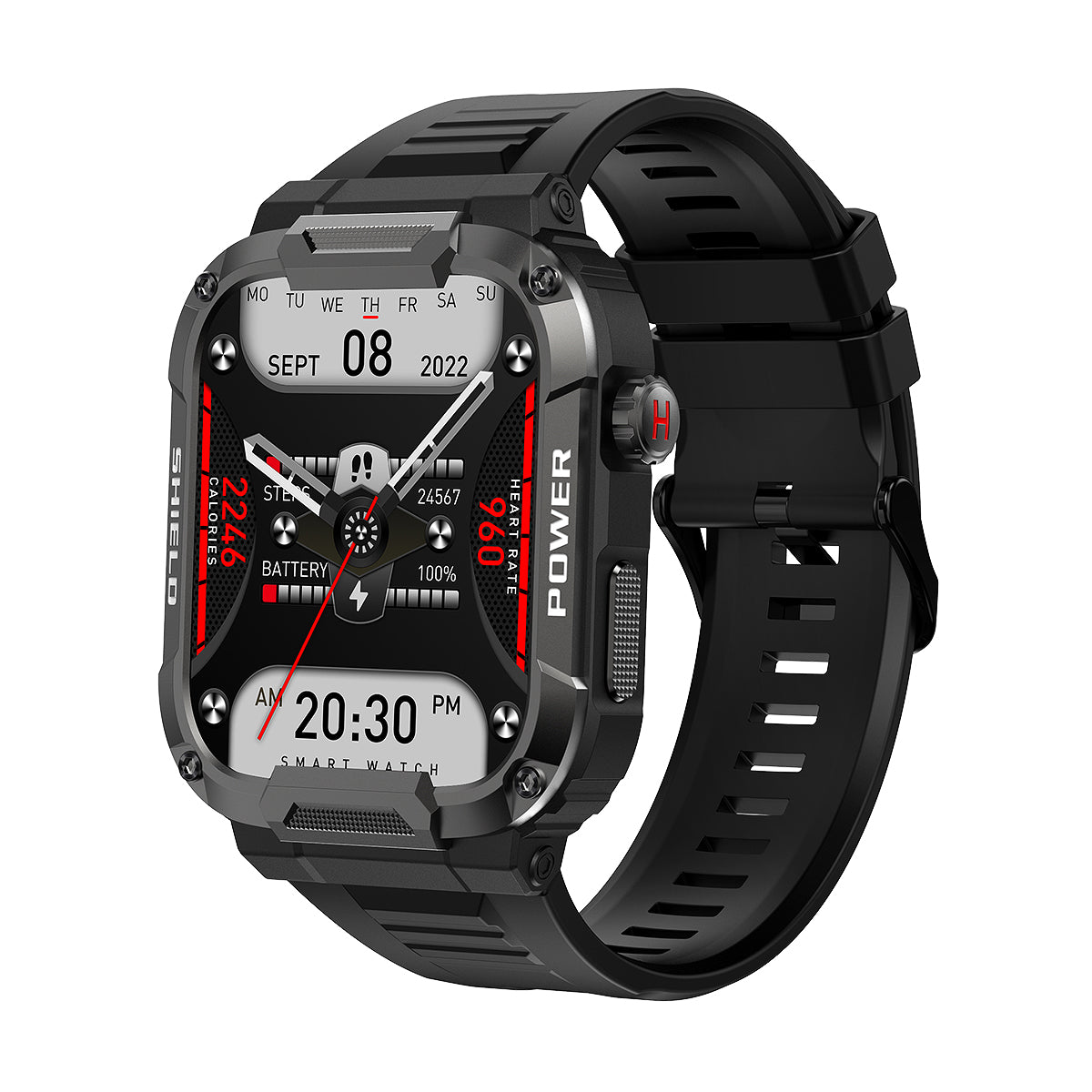 Montre intelligente tactique noire
