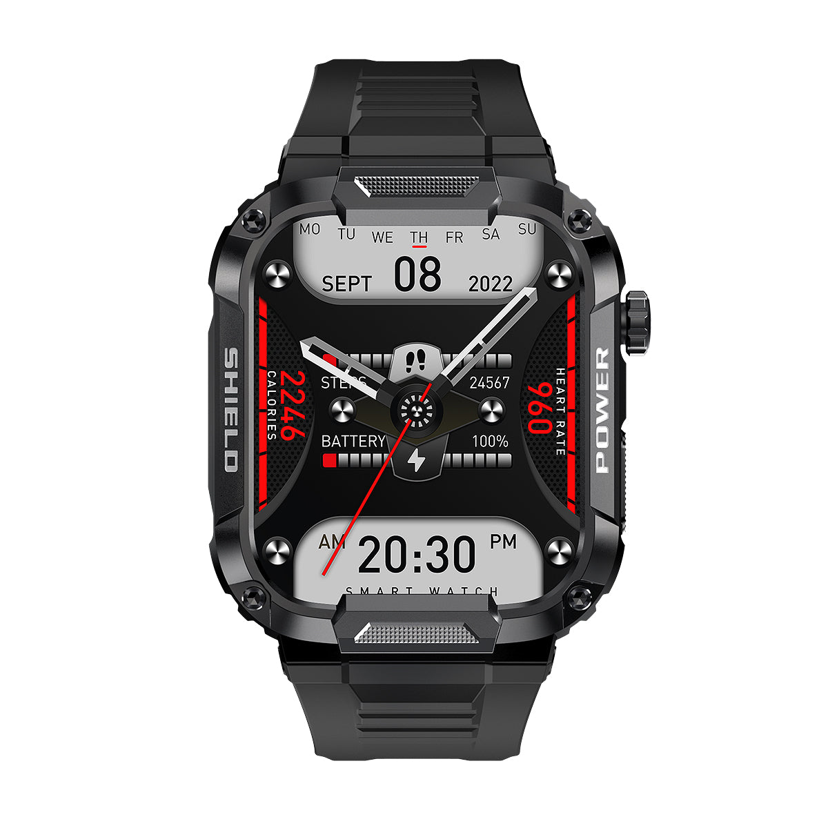 Montre intelligente tactique noire