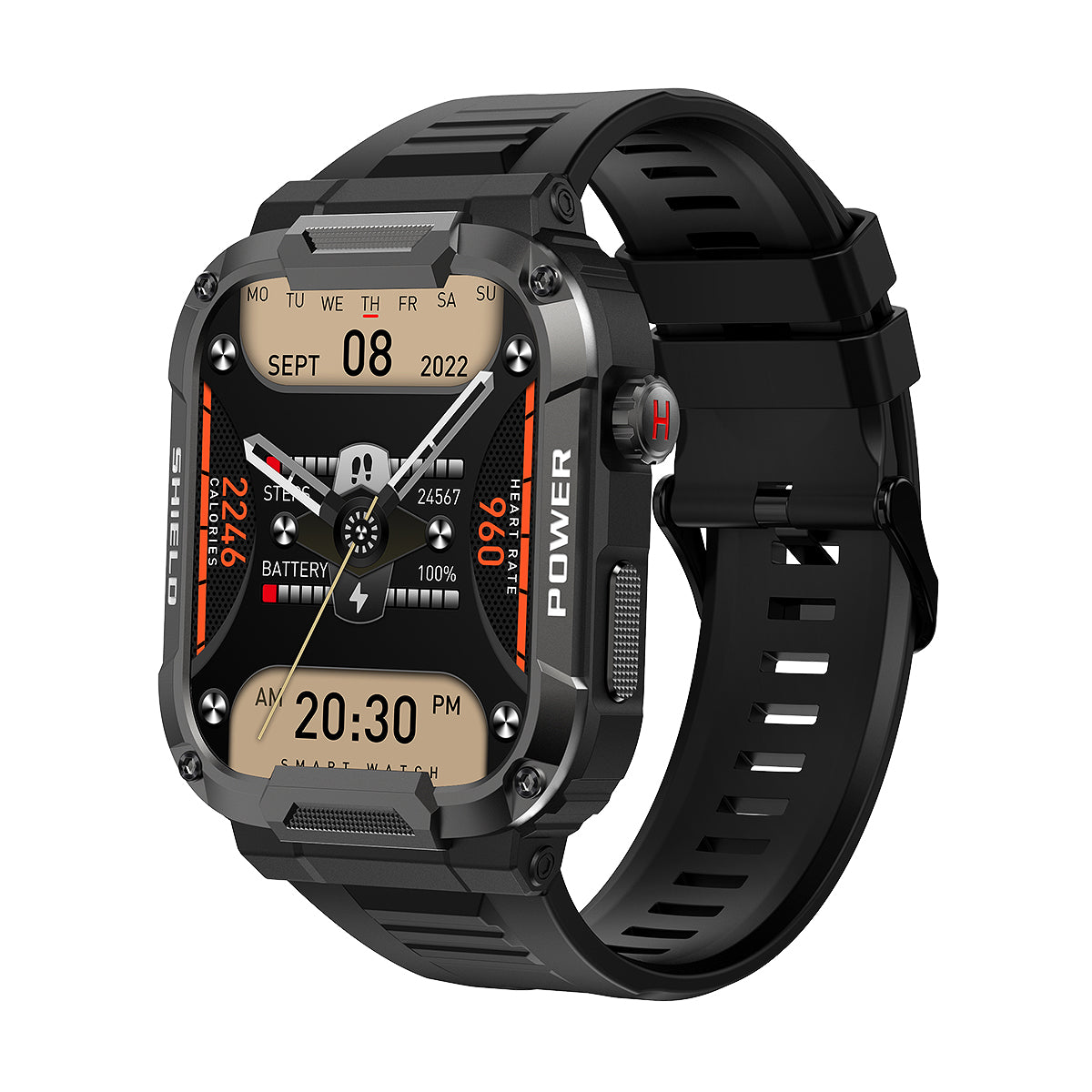 Montre intelligente tactique noire