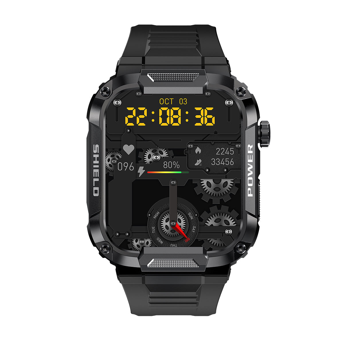 Montre intelligente tactique noire
