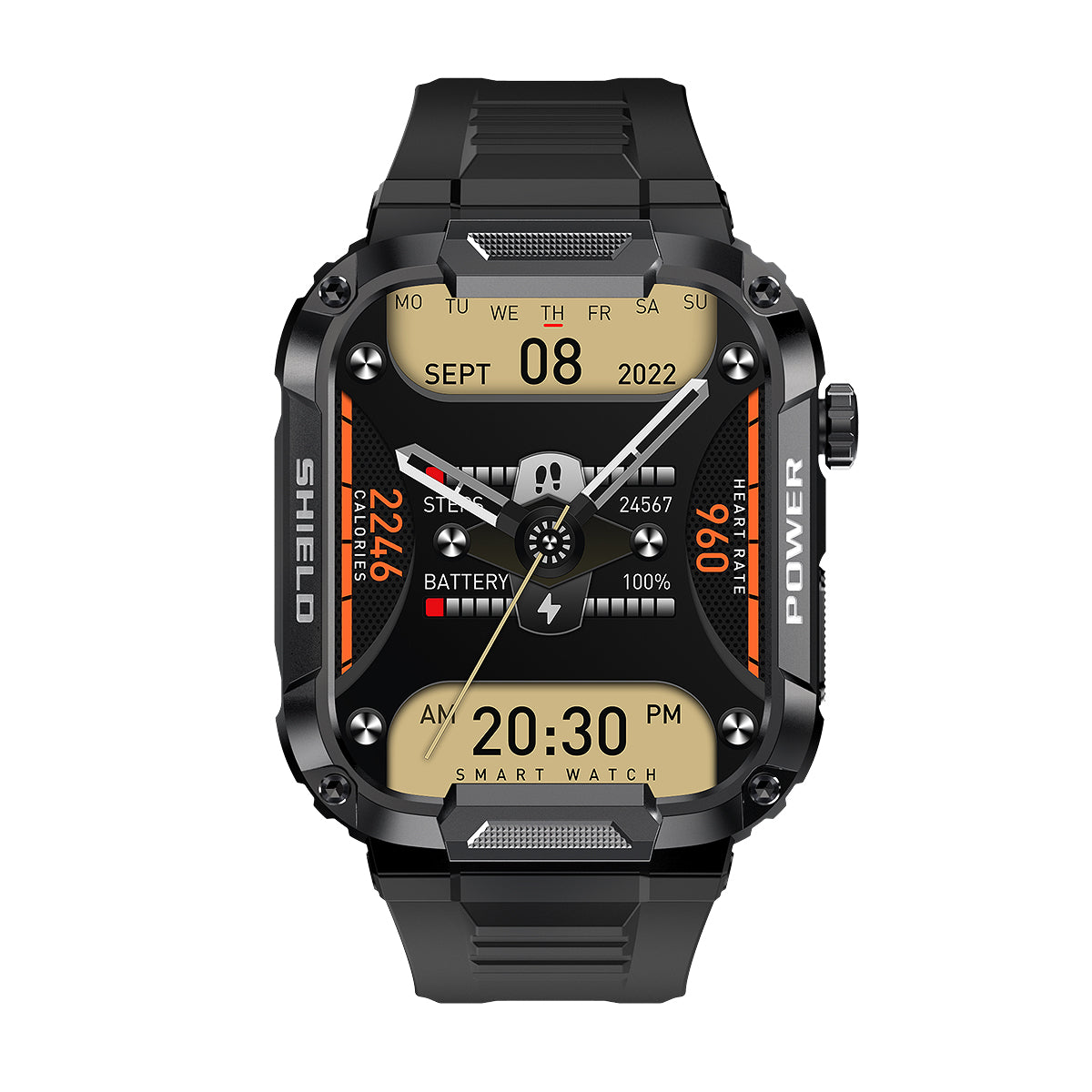 Montre intelligente tactique noire
