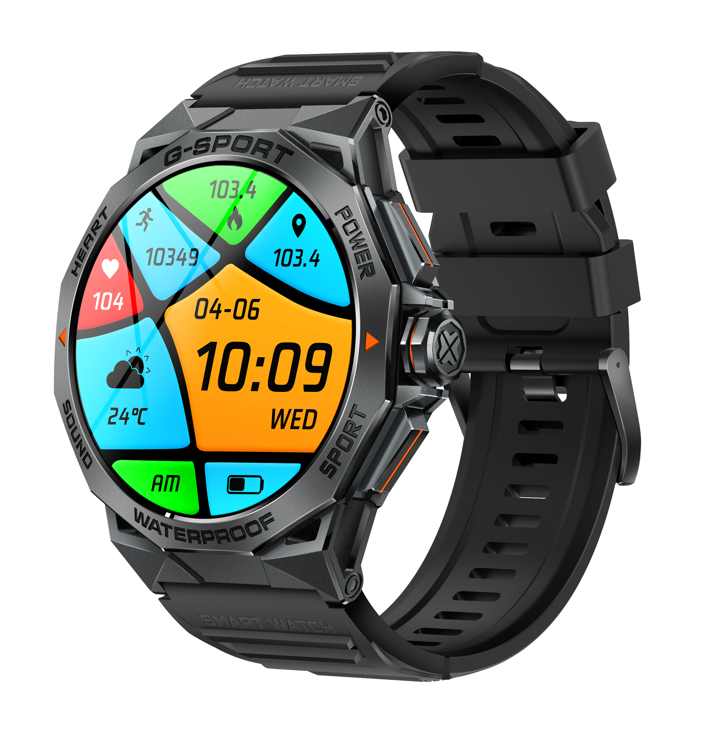 Sport + Classic Watch black - NEW! Offer: extra wristband + screen protector