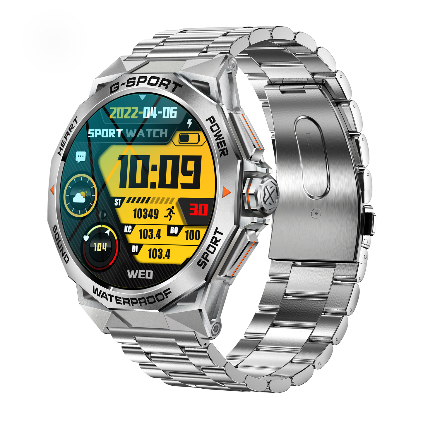 Sport + Classic Watch silver + orange - NEW! Offer extra wristband + screen protector