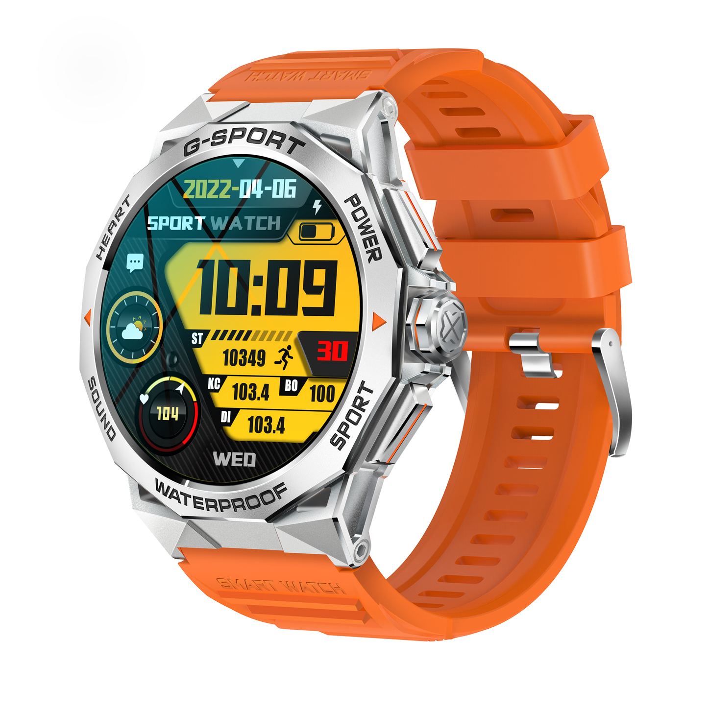 Sport + Classic Watch silver + orange - NEW! Offer extra wristband + screen protector