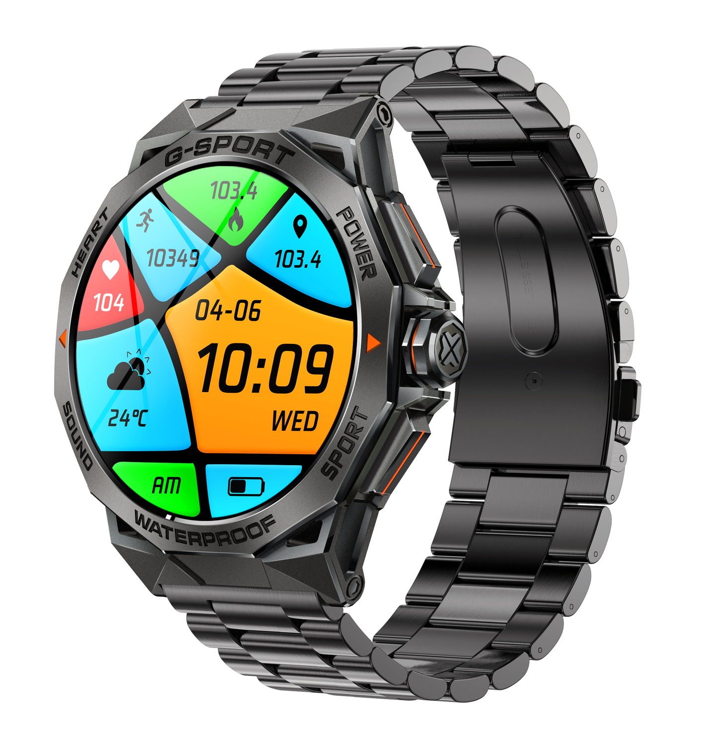Sport + Classic Watch black - NEW! Offer: extra wristband + screen protector