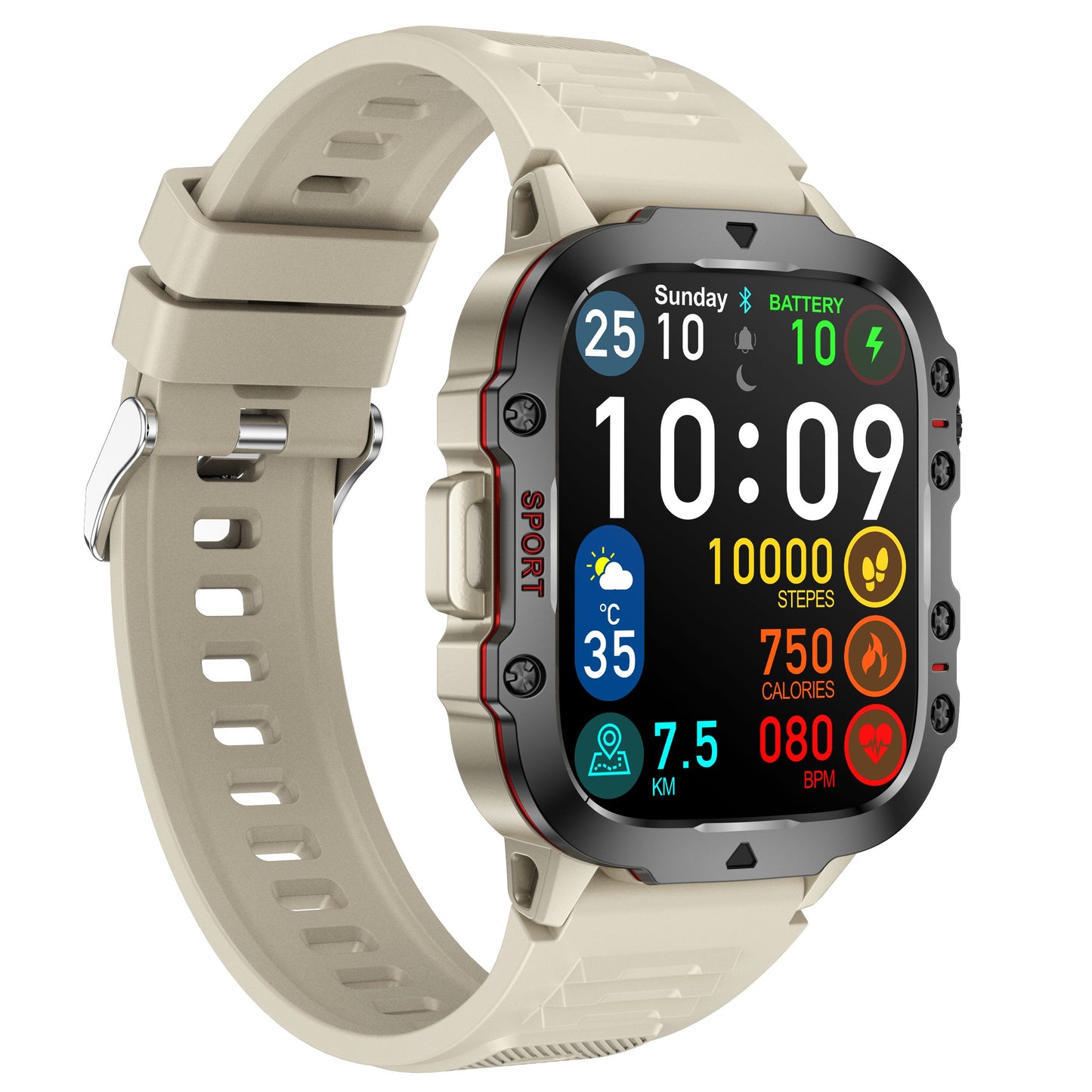Tactical smartwatch beige