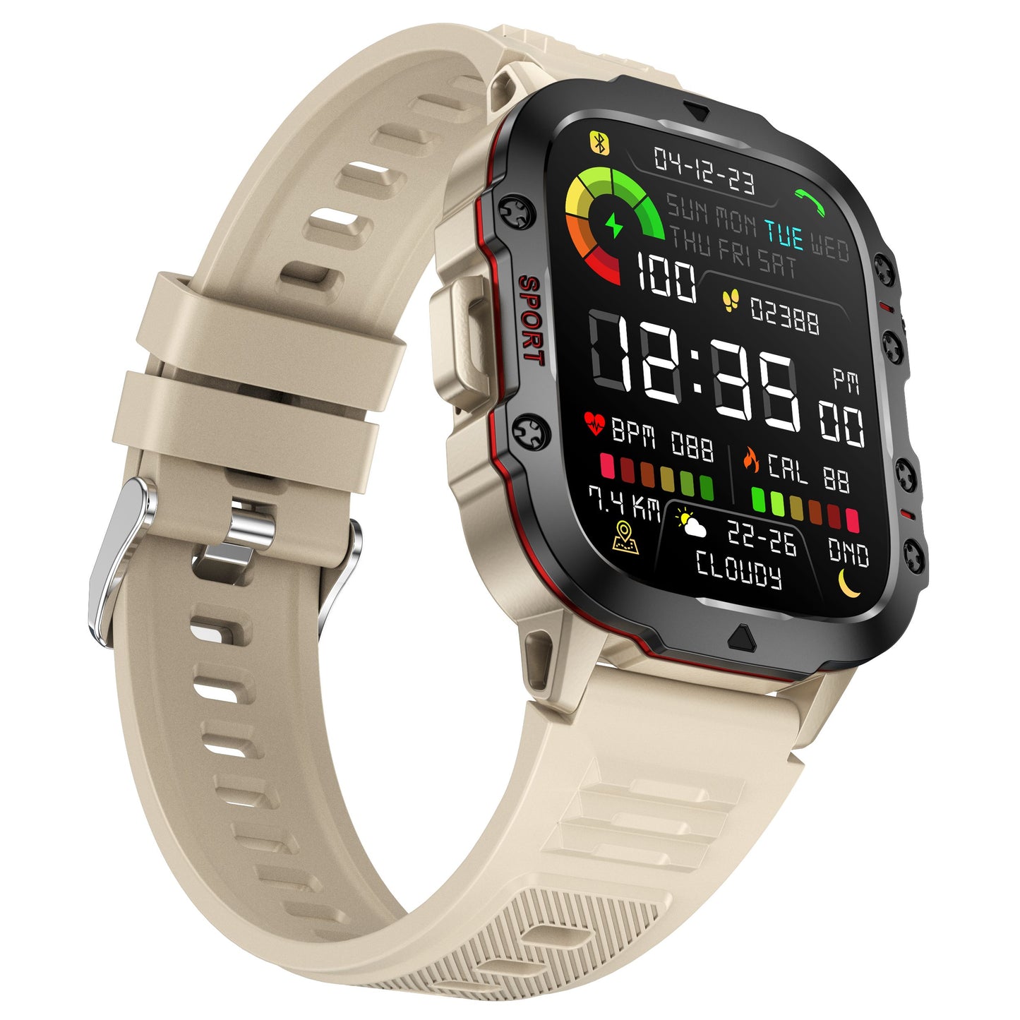 Tactical smartwatch beige