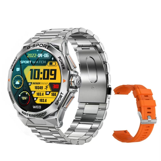 Sport + Classic Watch silver + orange - NEW! Offer extra wristband + screen protector